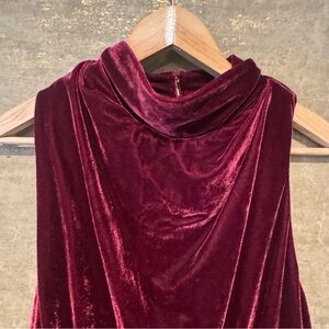 Sleeveless Velvet Jumpsuit in Deep Burgundy